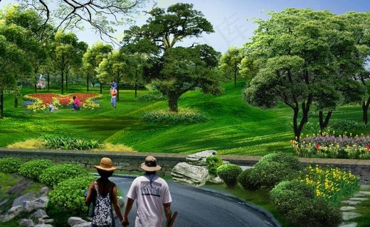 公园psd分层图片