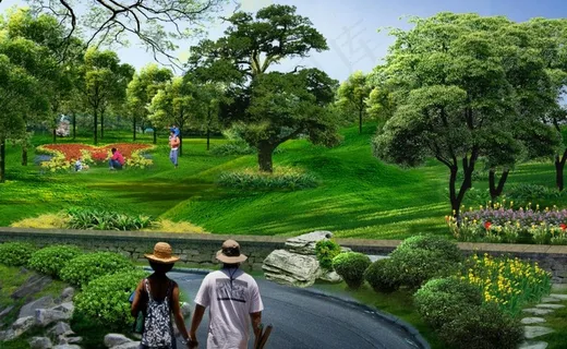 公园psd分层图片