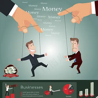 卡通金融商务海报矢量素材图片