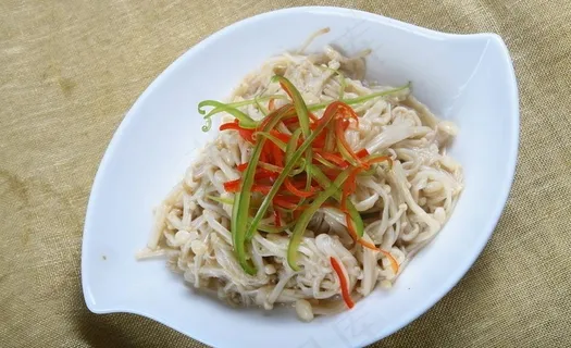 中式套餐小菜拌金针菇图片