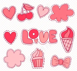 爱心时尚卡通樱桃素材