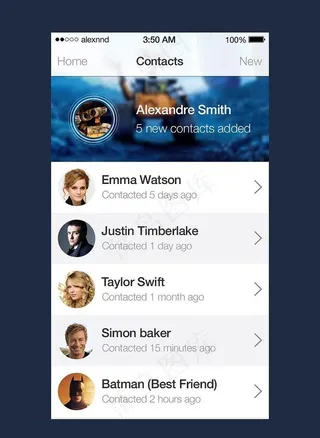 ios7风格通讯录app界面