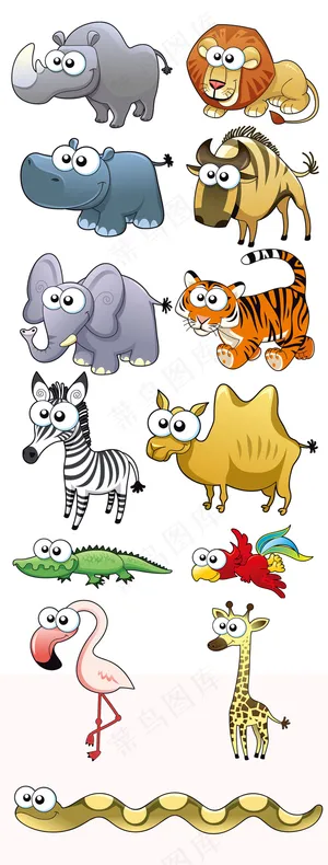 卡通手绘动物eps矢量素材