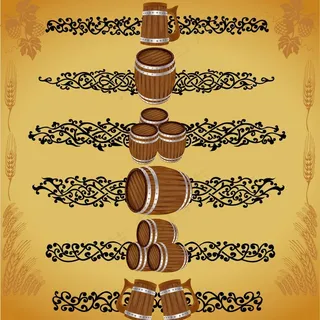 古典花纹啤酒容器背景图片