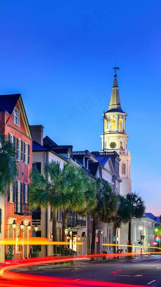 城市街道延时拍摄高清摄影图片