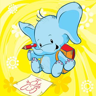 可爱卡通小象素材图片
