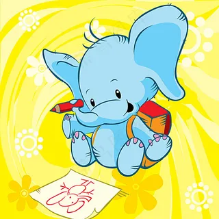 可爱卡通小象素材图片