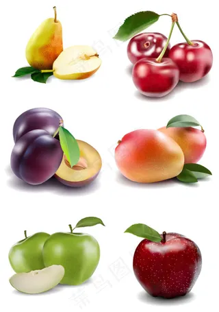 逼真手绘水果矢量素材