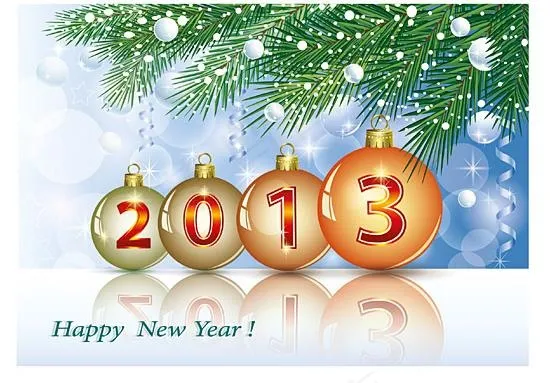 2013新年卡片矢量素材ai矢量模版下载
