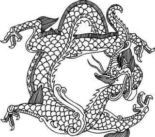 龙纹 中华传统 花纹 黑白 装饰 AI