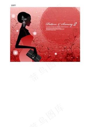 红色背景人物