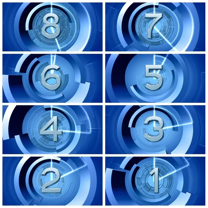 蓝色时尚数字十秒倒计时视频