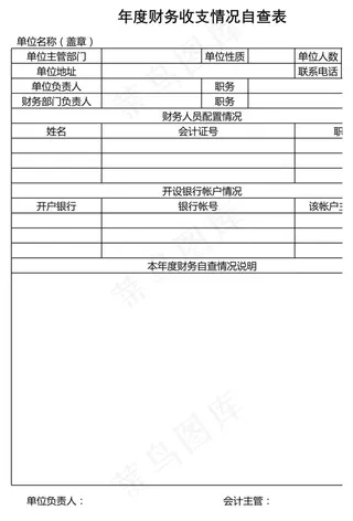 年度财务收支情况自查表