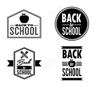 黑色开学标签背景