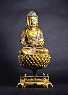 铜鎏金大日如来佛造像图片 铜鎏金大日如来佛造像图片