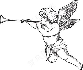 用小号天使矢量元素