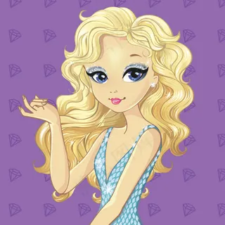 可爱的金发蓝裙女孩