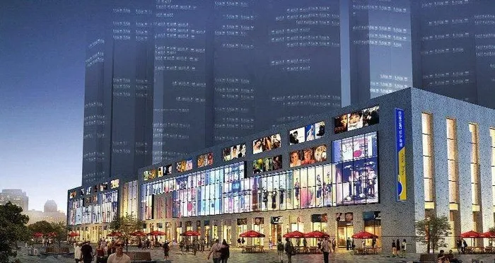某商业街建筑效果图夜景3psd格式(4000X2500(DPI:72))psd模版下载