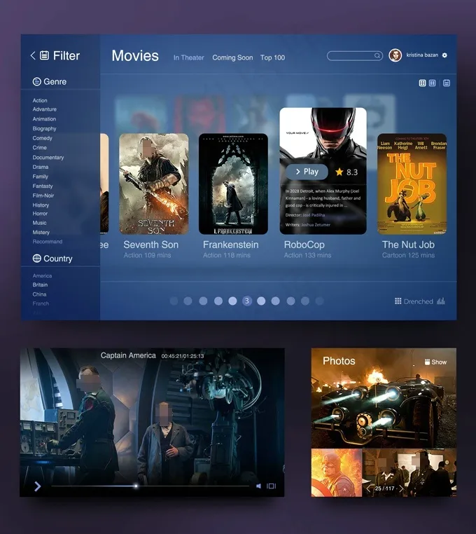 创意电影网站模板psd模版下载