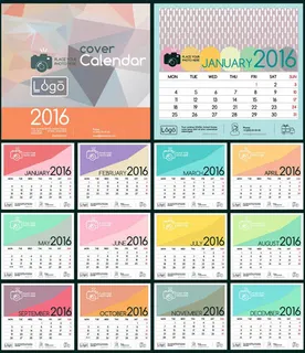 2016猴年日历模板矢量素材V.27