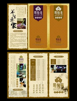 养生三折页图片