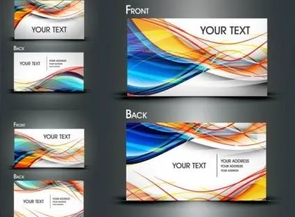名片模板矢量动态线ai矢量模版下载