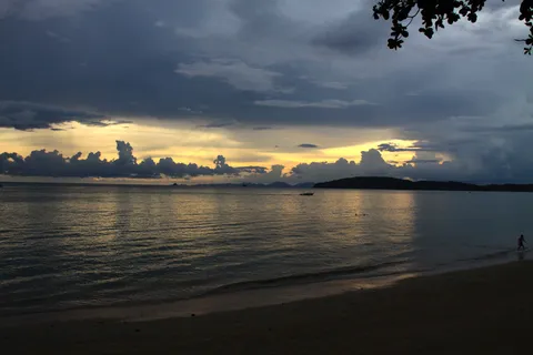 海滩落日图片 海滩落日图片