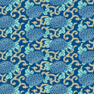 蓝色花朵底纹