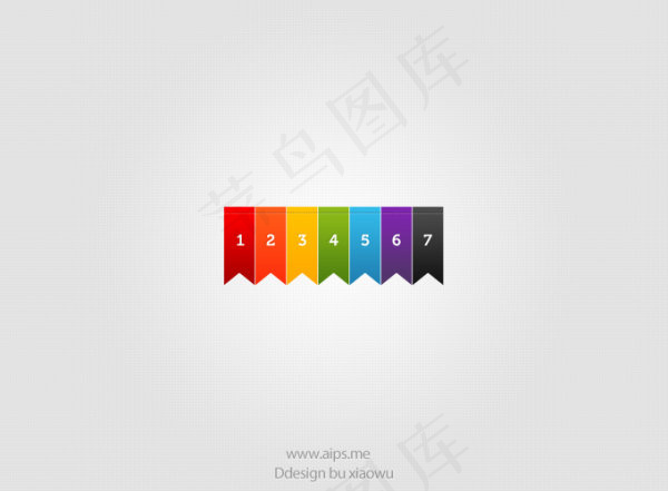 七款书签丝带下载psd模版下载