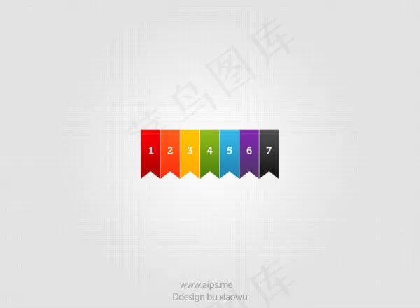 七款书签丝带下载psd模版下载