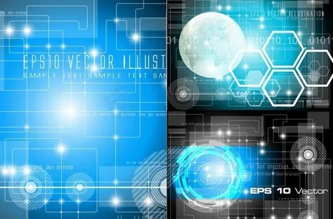 矢量背景的闪存技术主题材料