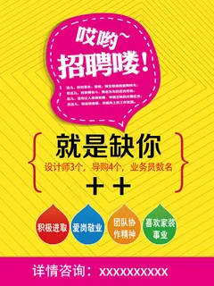 创意招聘海报PSD图片