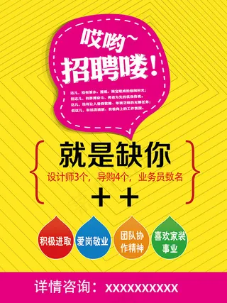 创意招聘海报PSD图片