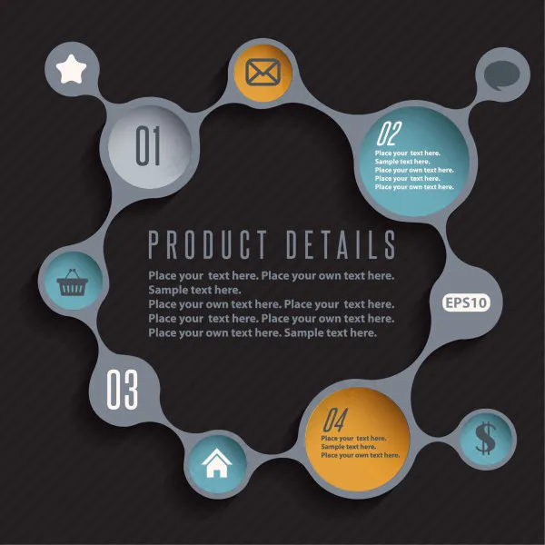 链接环形数字标签设计矢量图下载eps,ai矢量模版下载
