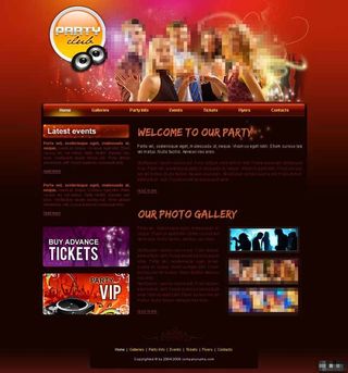 红色酒吧派对网页模板