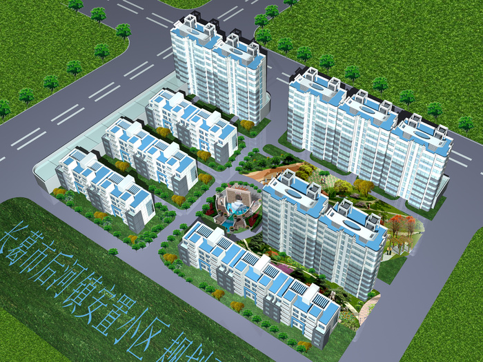 鸟瞰图 效果图 商务场景 室外 建...