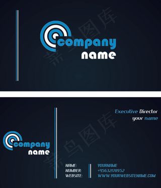 黑色商务名片模板psd素材