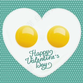 创意煎蛋爱心情人节背景矢量素材