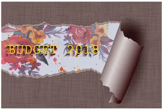 2018年预算横幅设计与撕裂绘画自...