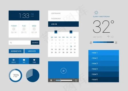 扁平化简约控件图片