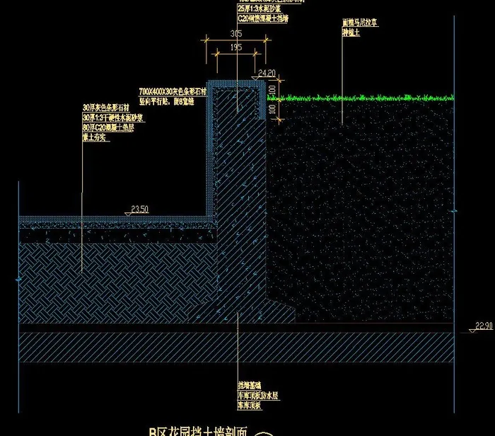 花园挡土墙剖面图片