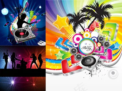潮流音乐背景矢量素材
