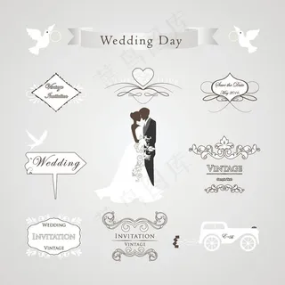 婚礼图标矢量素材