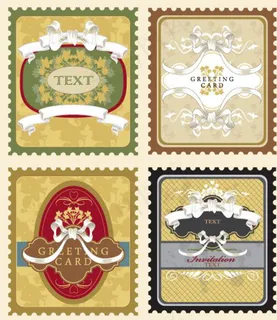 矢量复古欧式风格贺卡