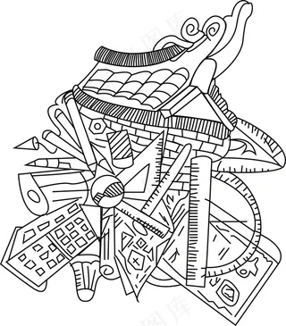 有老房子，有各种美术工具，年轻又活力