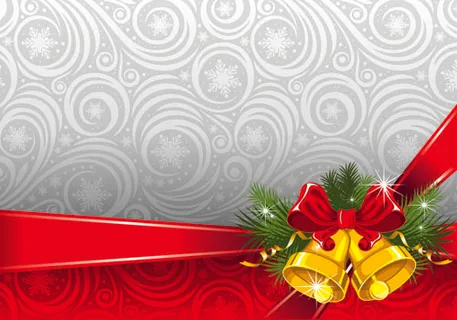 精美圣诞铃铛背景06——矢量素材