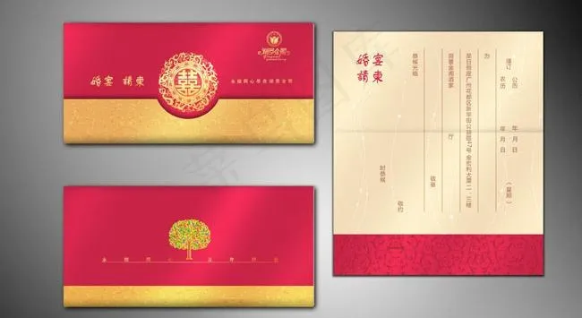 酒店婚宴请柬设计模板cdr矢量模版下载