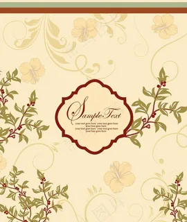 花纹花卉邀请卡图片