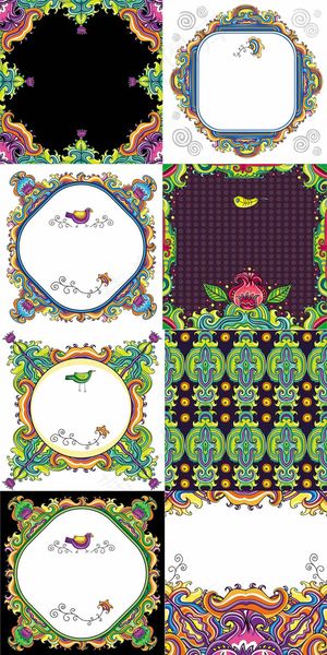 彩色装饰花纹——矢量素材