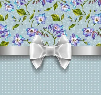 手绘花卉蝴蝶结卡片